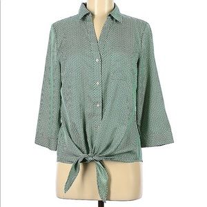 The Limited Women Long Sleeve Botton Down Blouse Green Size M